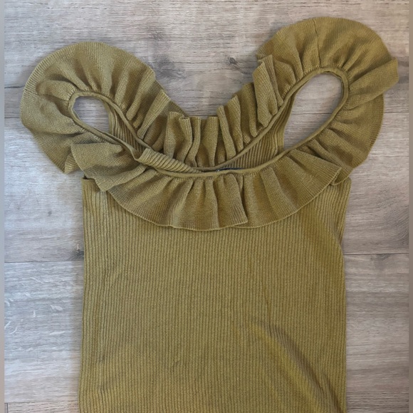 Madewell Ribbed Off-Shoulder Ruffle Top – Size M - Picture 3 of 3